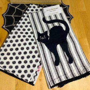 Halloween Cats Dish Towel Set NEW